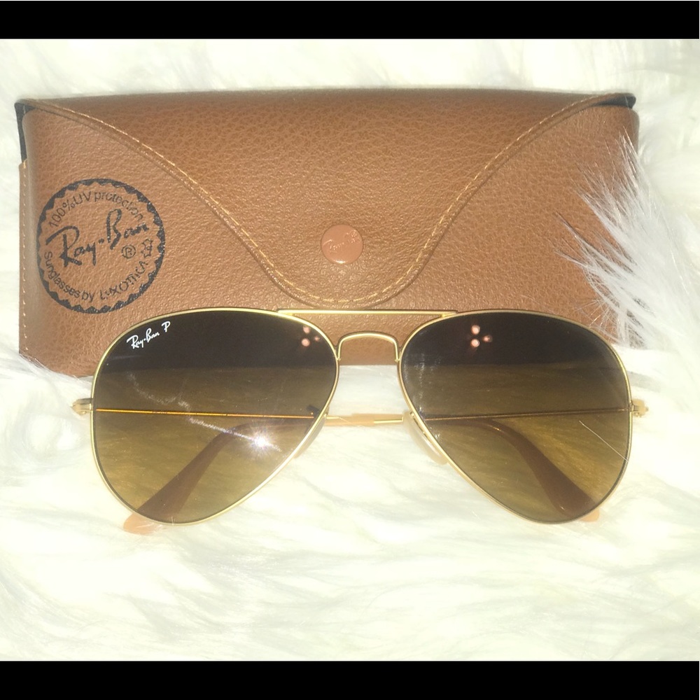 Ray Ban Polarized Browinsh Classic Gold